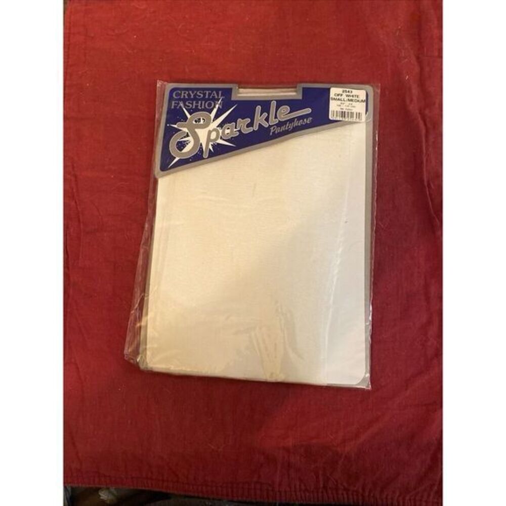 Crystal Fashion Sparkle Pantyhose Off‎ White 5'0"- 5'4"Ht & 100 - 130lbs Sm/Med